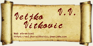 Veljko Vitković vizit kartica